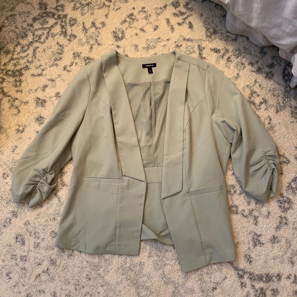3/4 sleeve open blazer